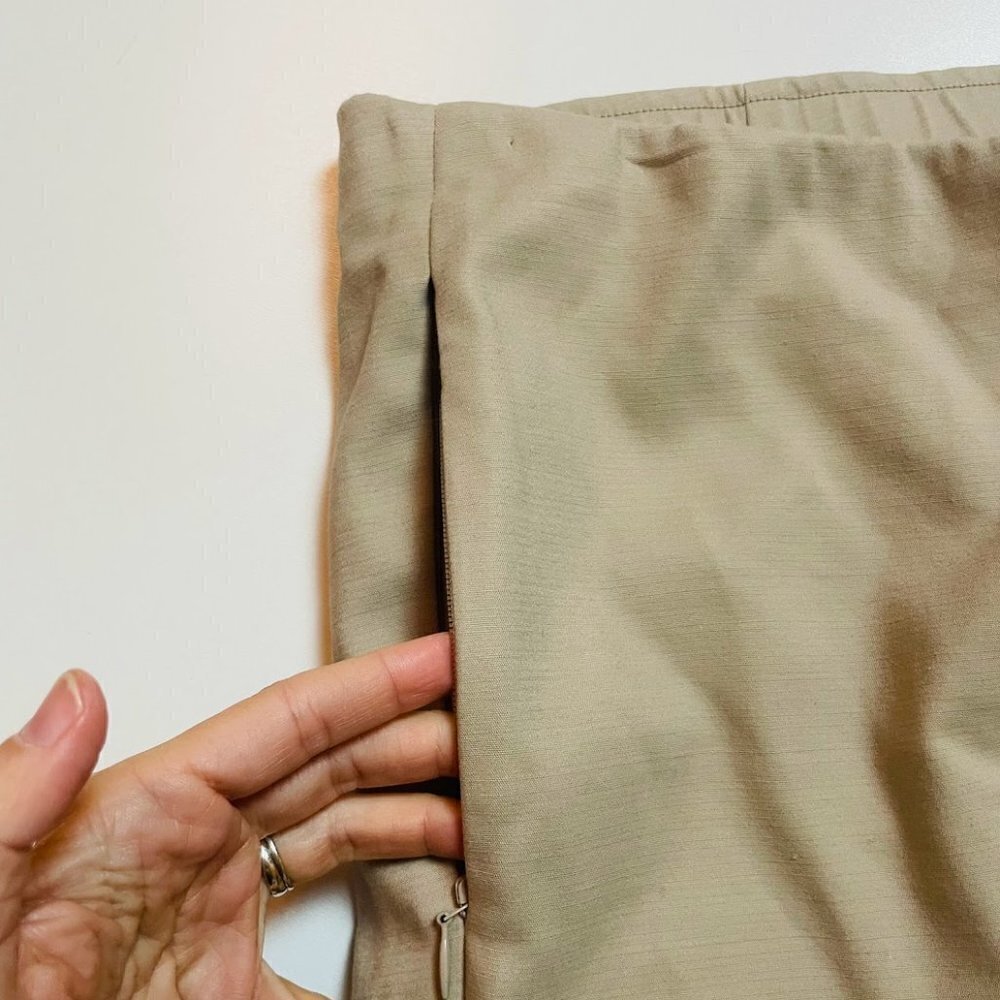 NWT J. Jill Pant Trouser Cotton Stretch Neutral Sesame Tan Stretch Pull On Zippe - Picture 6 of 12